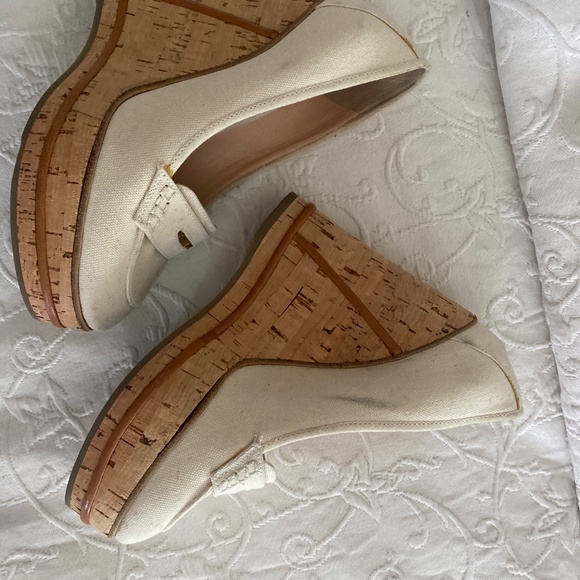 Chloe Beige cork platform wedge penny loafers 37 - Picture 3 of 6